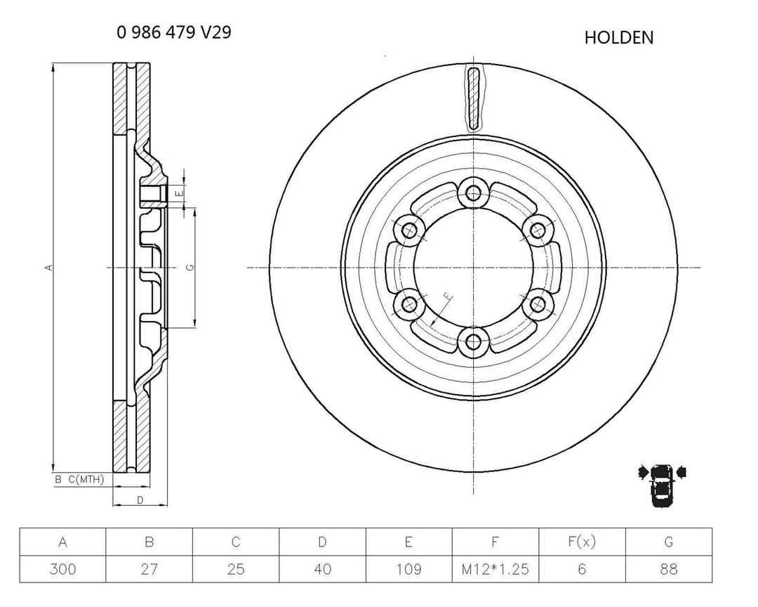 Disc frana BOSCH 0 986 479 V29