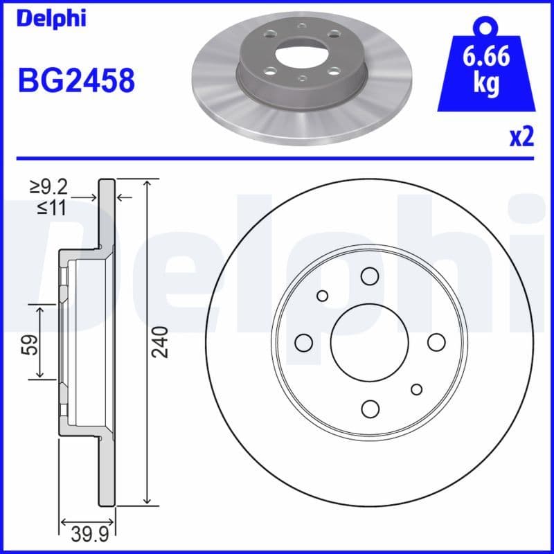 Disc frana DELPHI BG2458