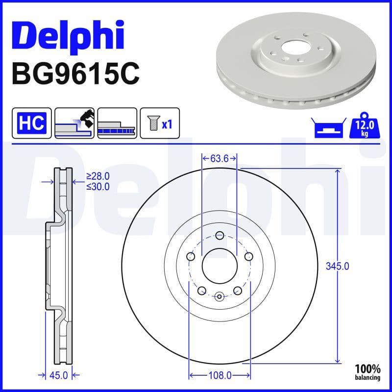 Disc frana DELPHI BG9651C