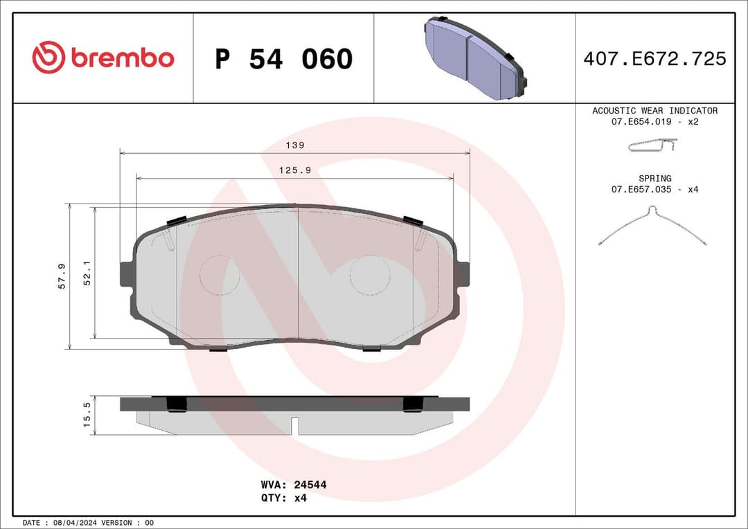 set placute frana,frana disc BREMBO PRIME LINE P 54 060