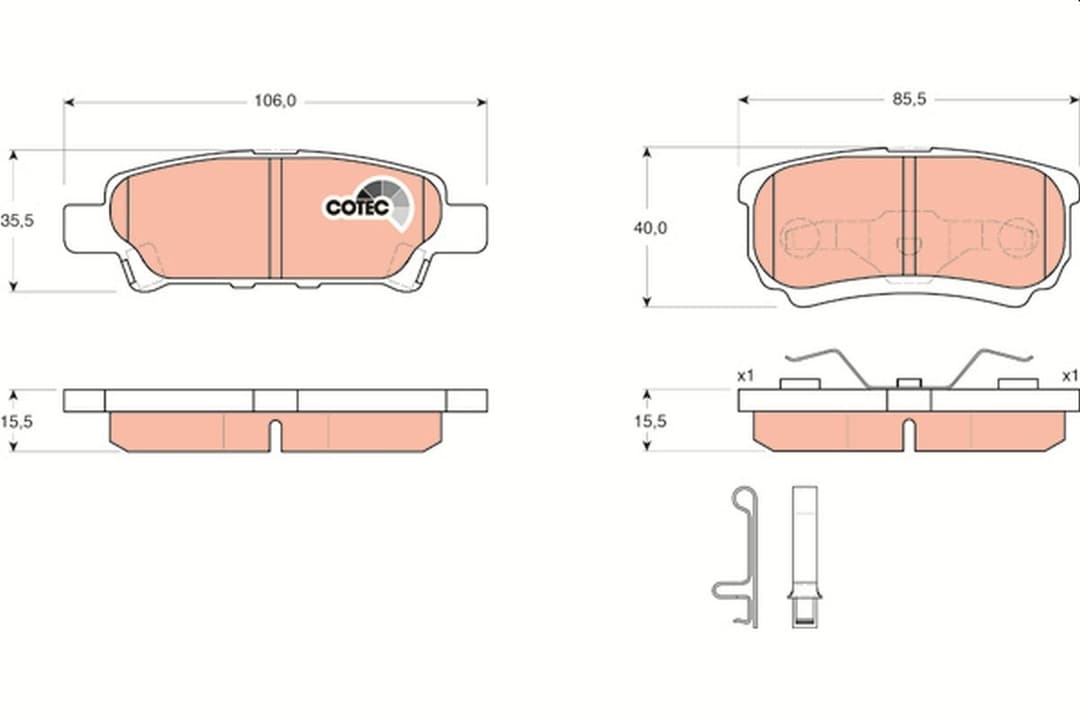 set placute frana,frana disc TRW COTEC GDB3341