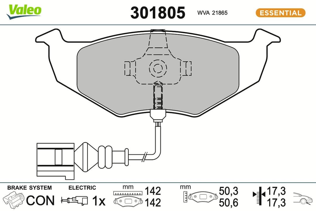 set placute frana,frana disc VALEO ESSENTIAL 301805