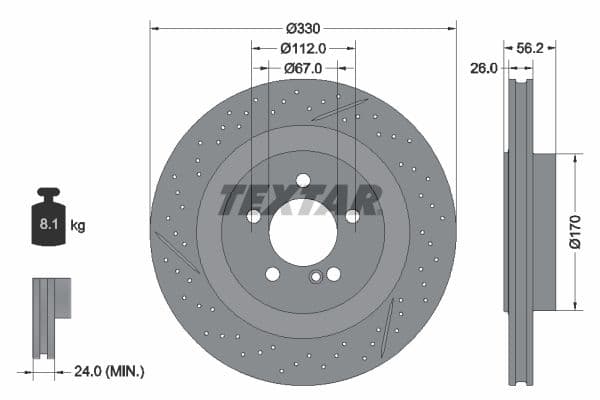 Disc frana TEXTAR PRO+ 92151605