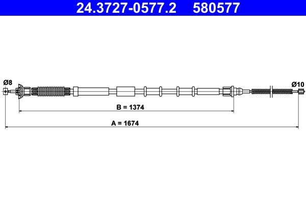 Cablu, frana de parcare ATE 24.3727-0577.2