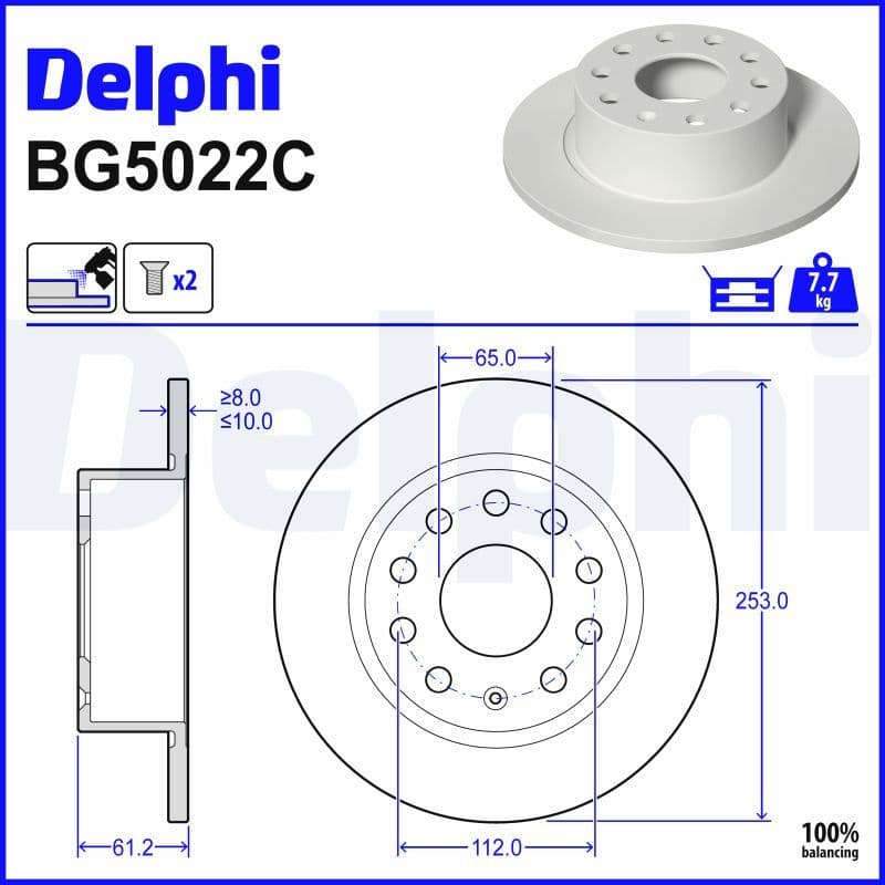 Disc frana DELPHI BG5022C