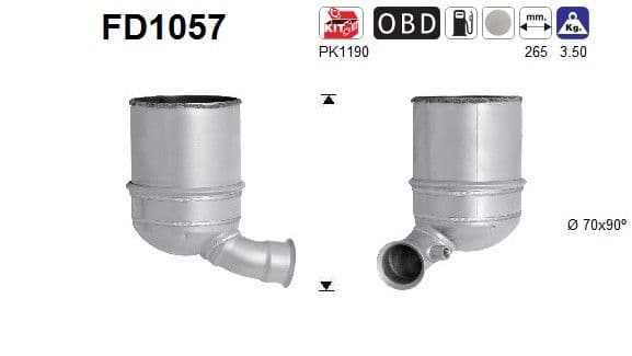 Filtru funingine/particule, sist.de esapament AS FD1057