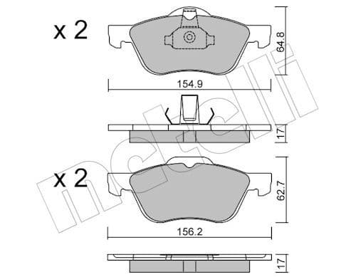 set placute frana,frana disc METELLI 22-0489-0