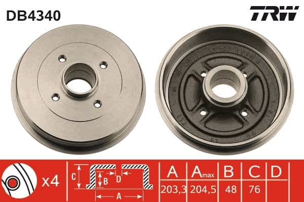 Tambur frana TRW DB4340