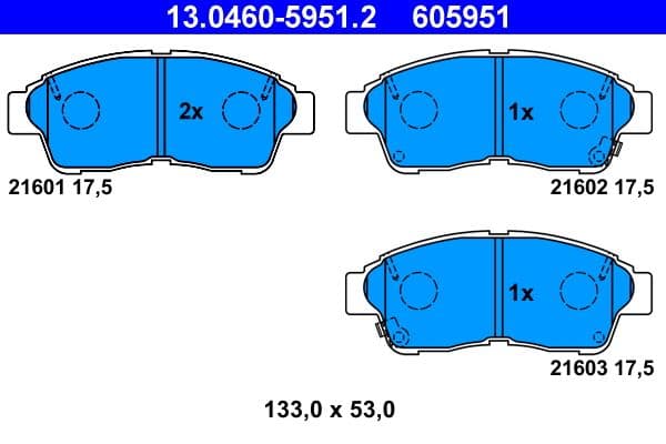 set placute frana,frana disc ATE 13.0460-5951.2