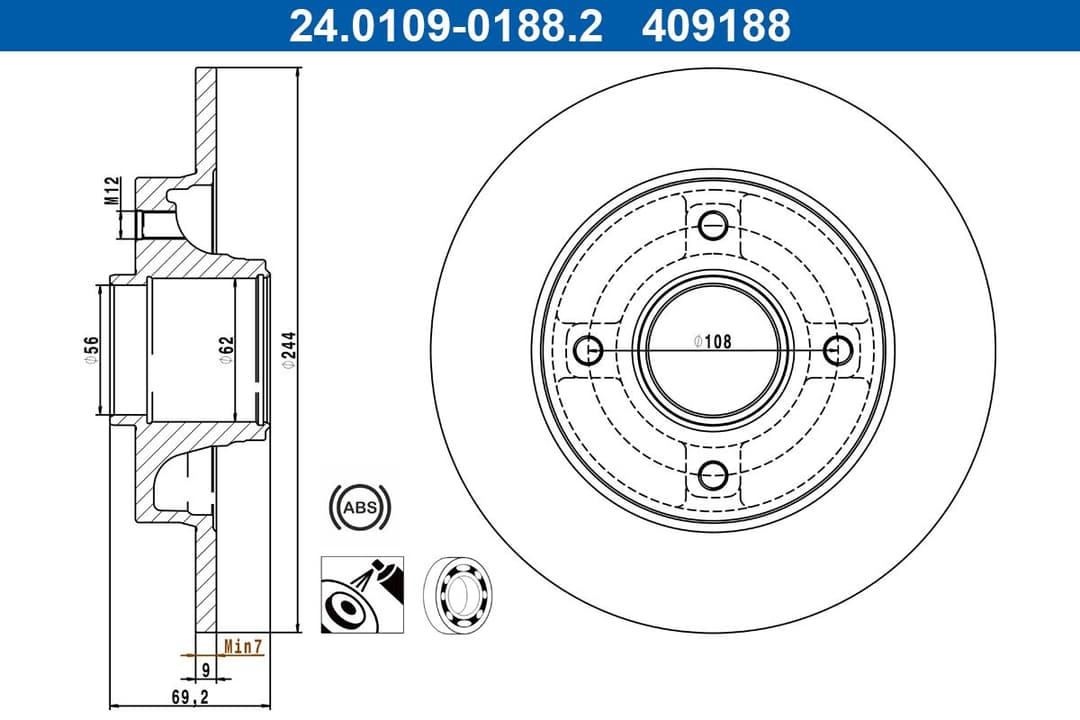 Disc frana ATE 24.0109-0188.2