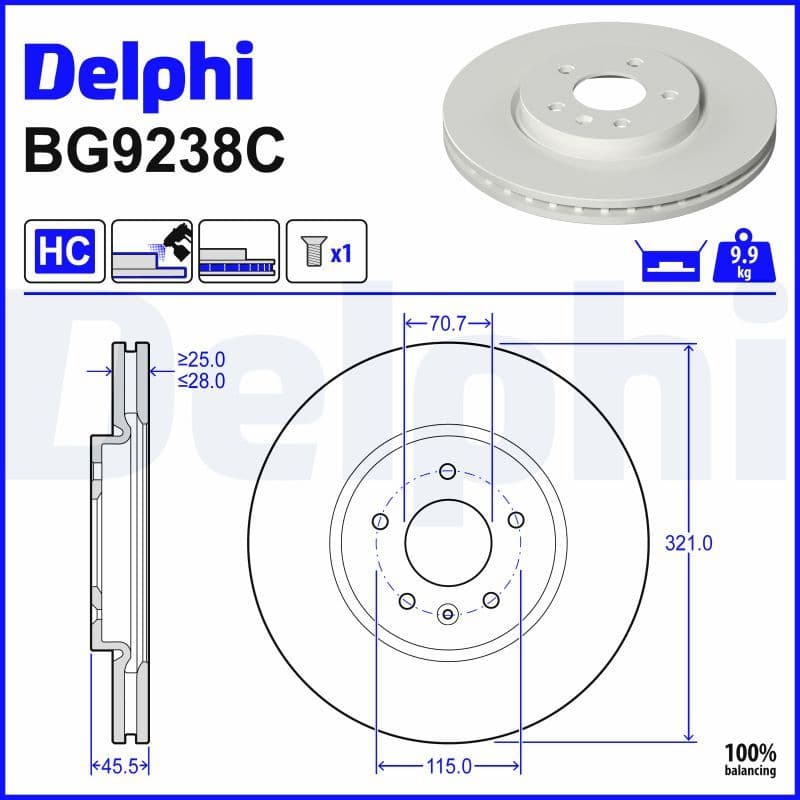 Disc frana DELPHI BG9238C