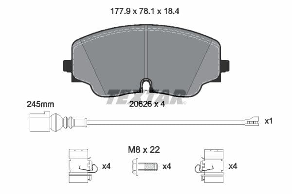 set placute frana,frana disc TEXTAR 2062601