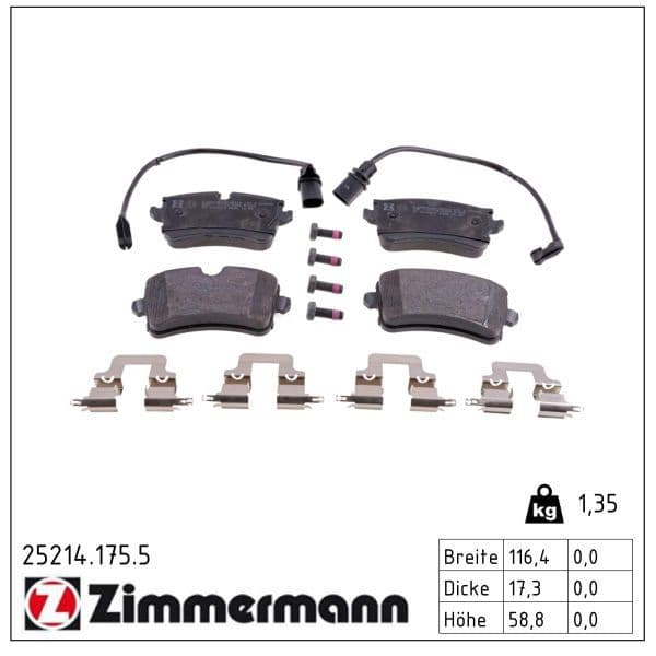 set placute frana,frana disc ZIMMERMANN 25214.175.5