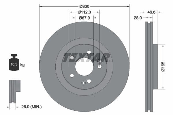 Disc frana TEXTAR 92151005
