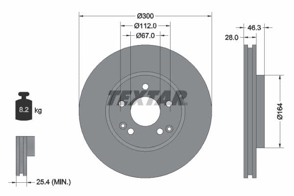Disc frana TEXTAR PRO+ 92106005