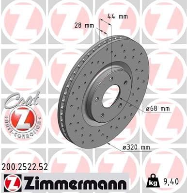 Disc frana ZIMMERMANN SPORT Z 200.2522.52