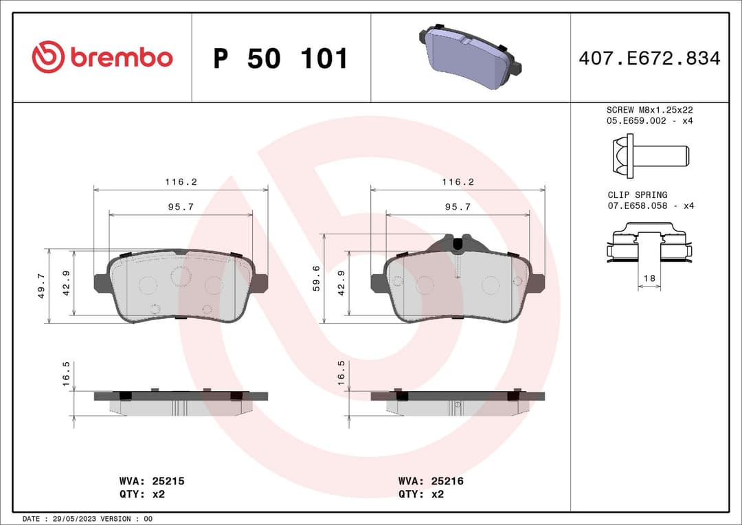 set placute frana,frana disc BREMBO PRIME LINE P 50 101