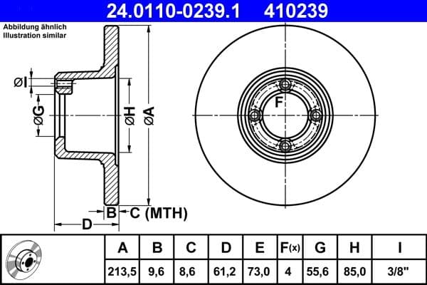 Disc frana ATE 24.0110-0239.1
