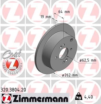 Disc frana ZIMMERMANN 320.3804.20
