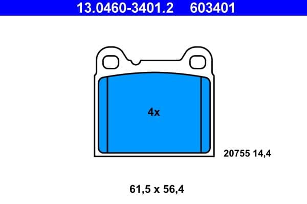 set placute frana,frana disc ATE 13.0460-3401.2