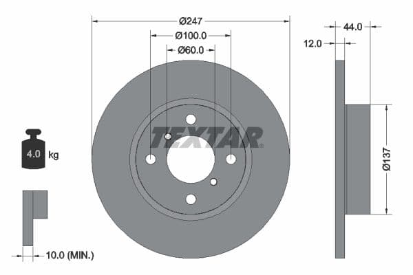 Disc frana TEXTAR PRO 92110803