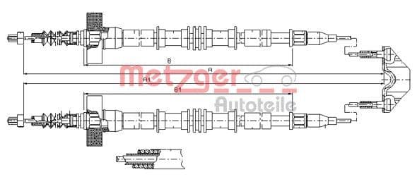 Cablu, frana de parcare METZGER 11.5859