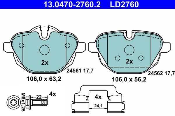 set placute frana,frana disc ATE Ceramic 13.0470-2760.2