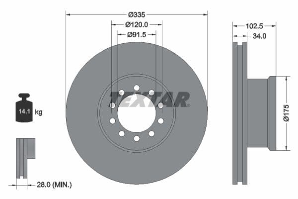 Disc frana TEXTAR 93101300