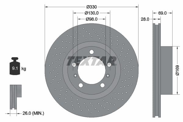 Disc frana TEXTAR PRO+ 92279705