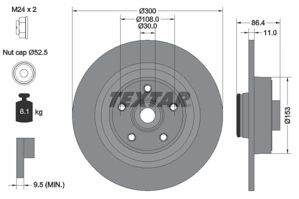 Disc frana TEXTAR PRO 92159803