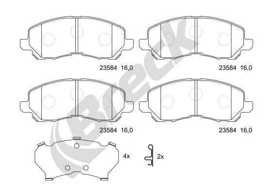 set placute frana,frana disc BRECK 23584 00 701 00