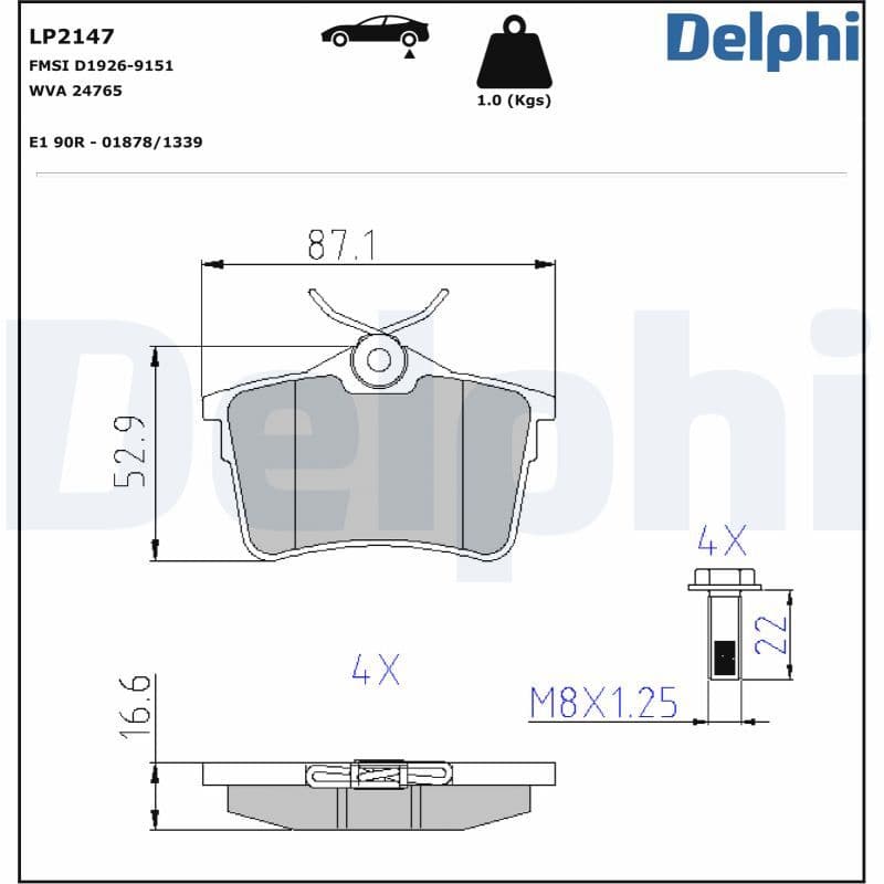 set placute frana,frana disc DELPHI LP2147