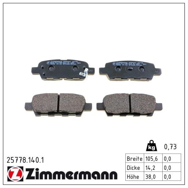set placute frana,frana disc ZIMMERMANN 25778.140.1
