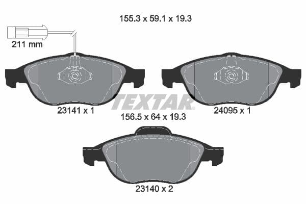 set placute frana,frana disc TEXTAR Q+ 2314101