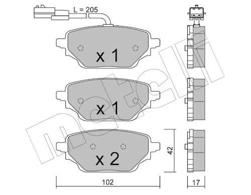 set placute frana,frana disc METELLI 22-1352-1