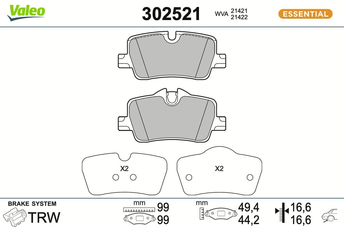 set placute frana,frana disc VALEO 302521