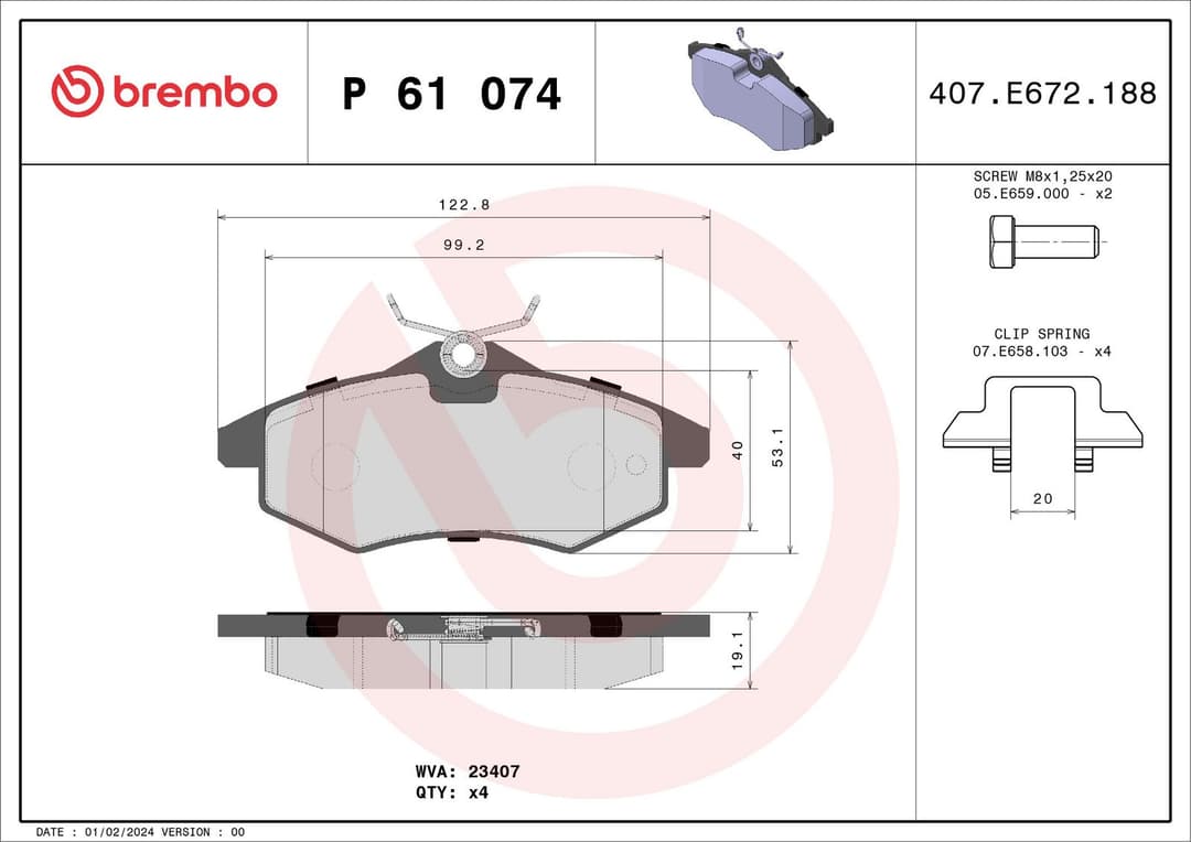set placute frana,frana disc BREMBO PRIME LINE P 61 074