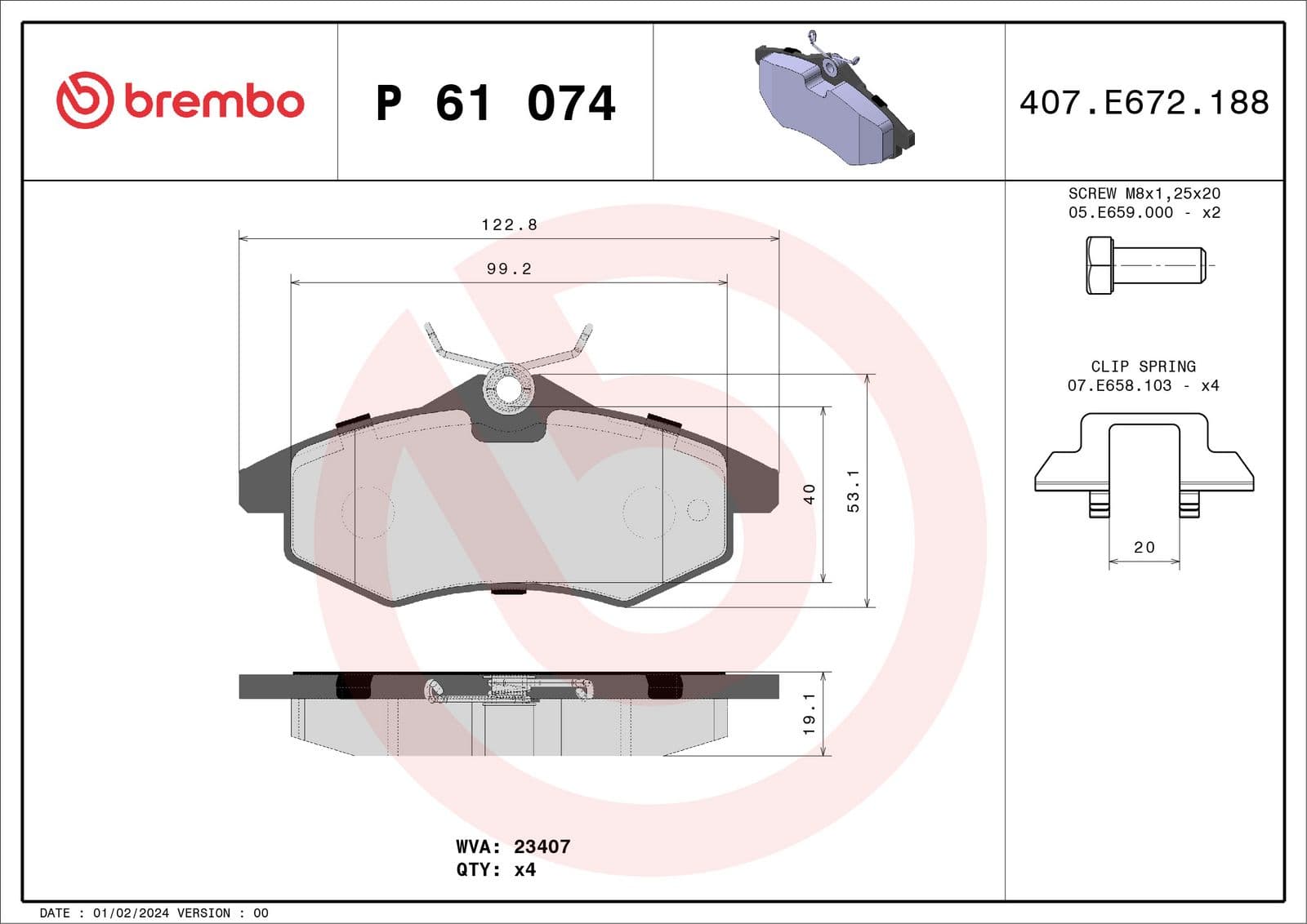 set placute frana,frana disc BREMBO PRIME LINE P 61 074
