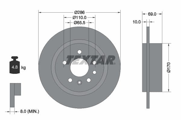 Disc frana TEXTAR 92100200