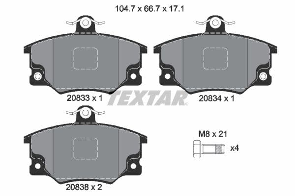 set placute frana,frana disc TEXTAR Q+ 2083302