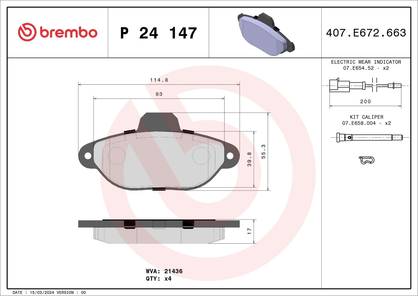 set placute frana,frana disc BREMBO PRIME LINE P 24 147
