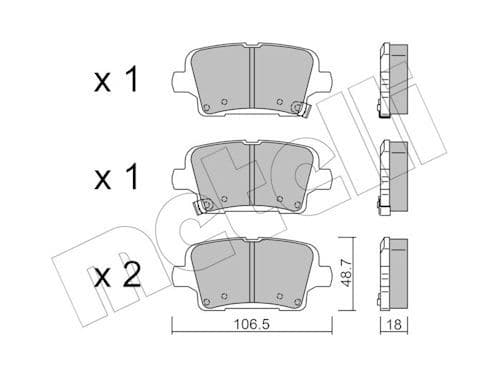 set placute frana,frana disc METELLI 22-1181-0