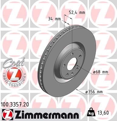 Disc frana ZIMMERMANN COAT Z 100.3357.20