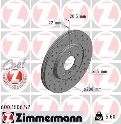 Disc frana ZIMMERMANN SPORT Z 600.1606.52