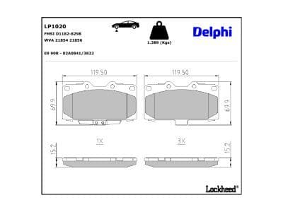set placute frana,frana disc DELPHI LP1020