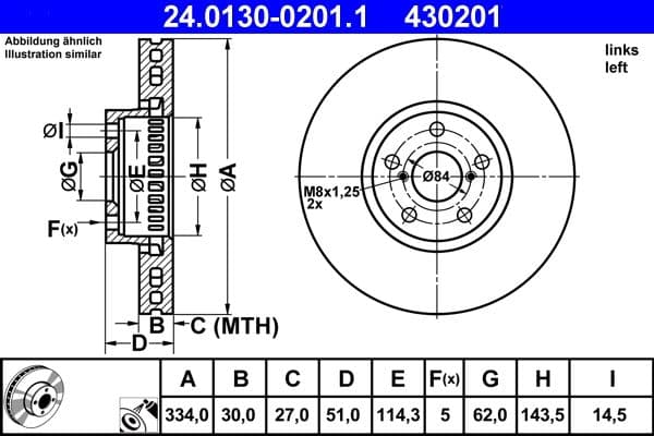 Disc frana ATE 24.0130-0201.1