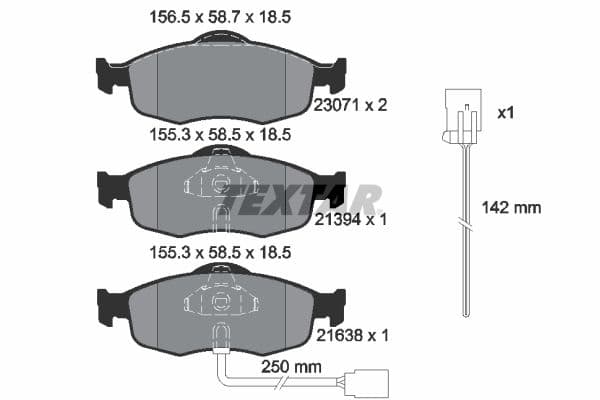 set placute frana,frana disc TEXTAR 2307104