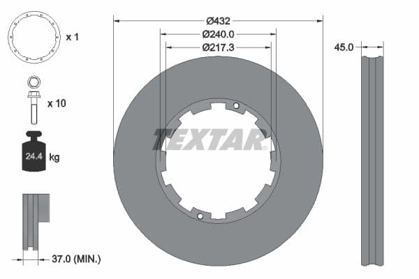Disc frana TEXTAR 93145611