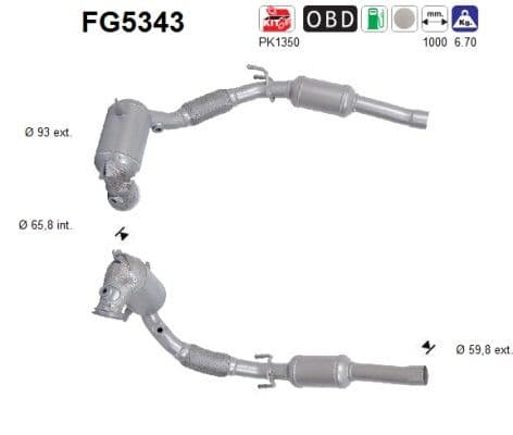 Filtru funingine/particule, sist.de esapament AS FG5343