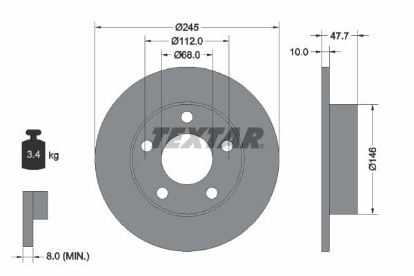 Disc frana TEXTAR PRO 92088503